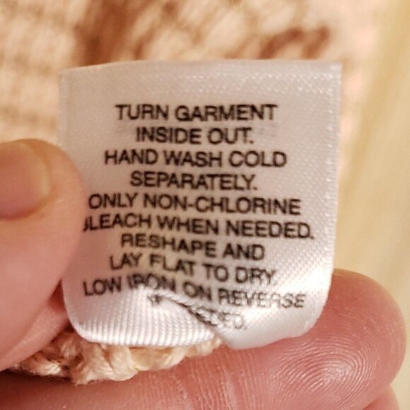 Johnston & Murphy Womens Wide Neck Peach Pink Textured Open Knit Sweater Medium - Picture 5 of 6